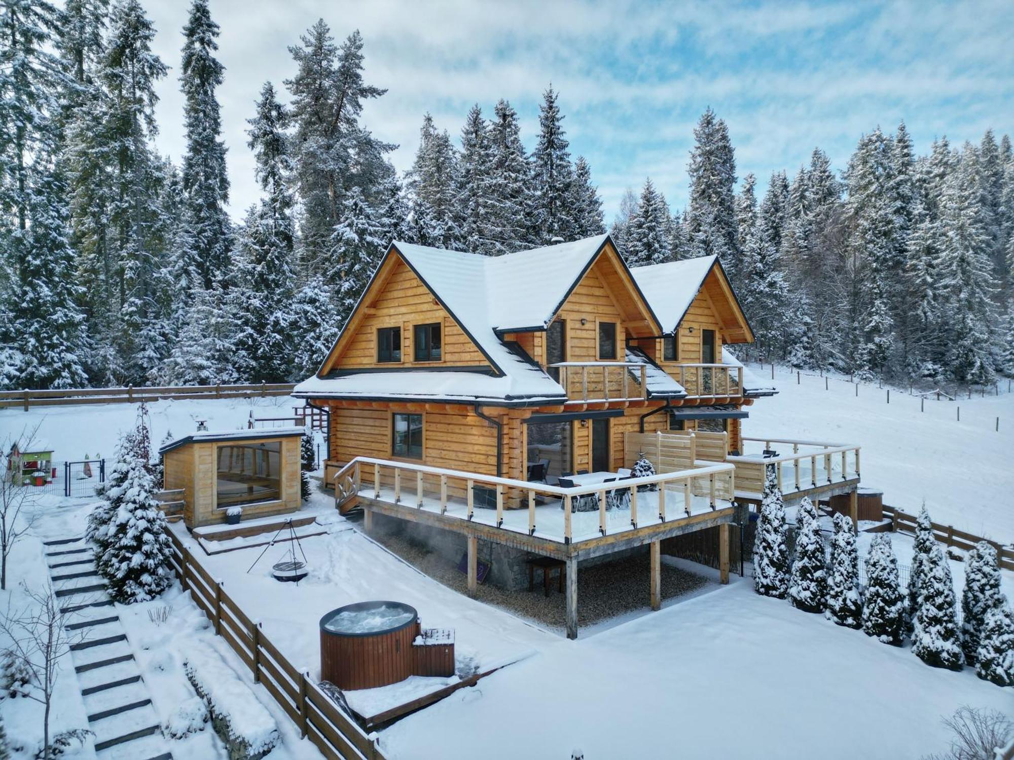 Lk Resort Lapsze Domy Z Prywatna Balia I Sauna Lapsze Niżne Exterior foto